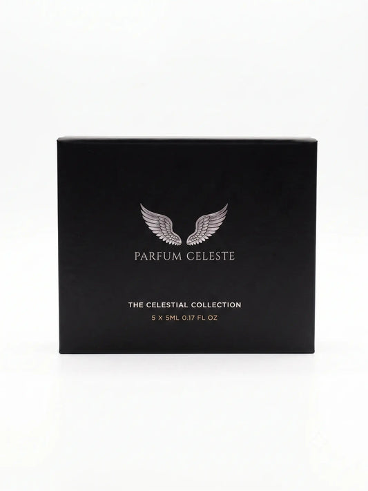 Parfum Celeste founder story Discovery Set featuring all five signature fragrances