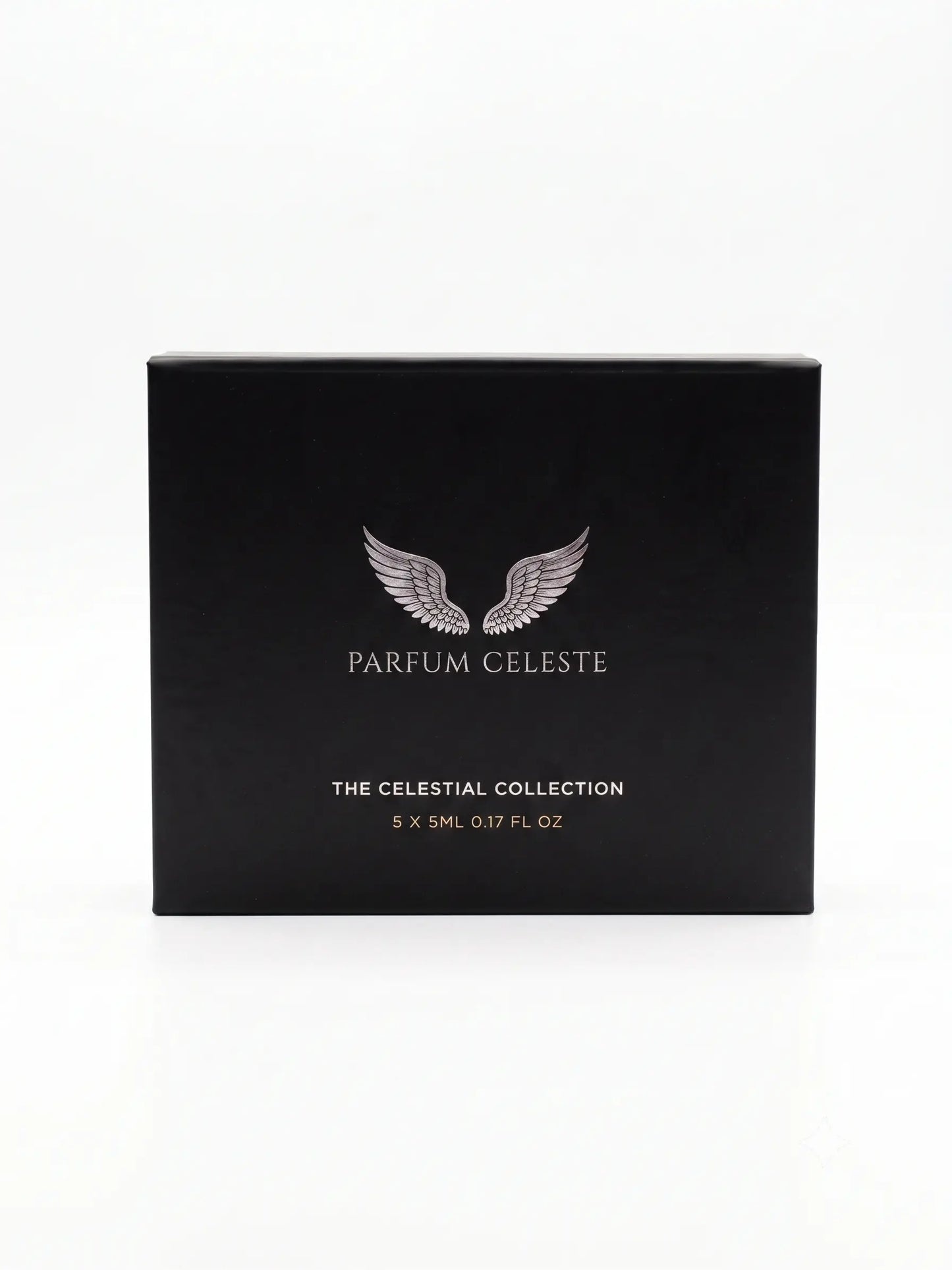Parfum Celeste 5-piece mini discovery set featuring all five signature unisex extrait de parfum fragrances