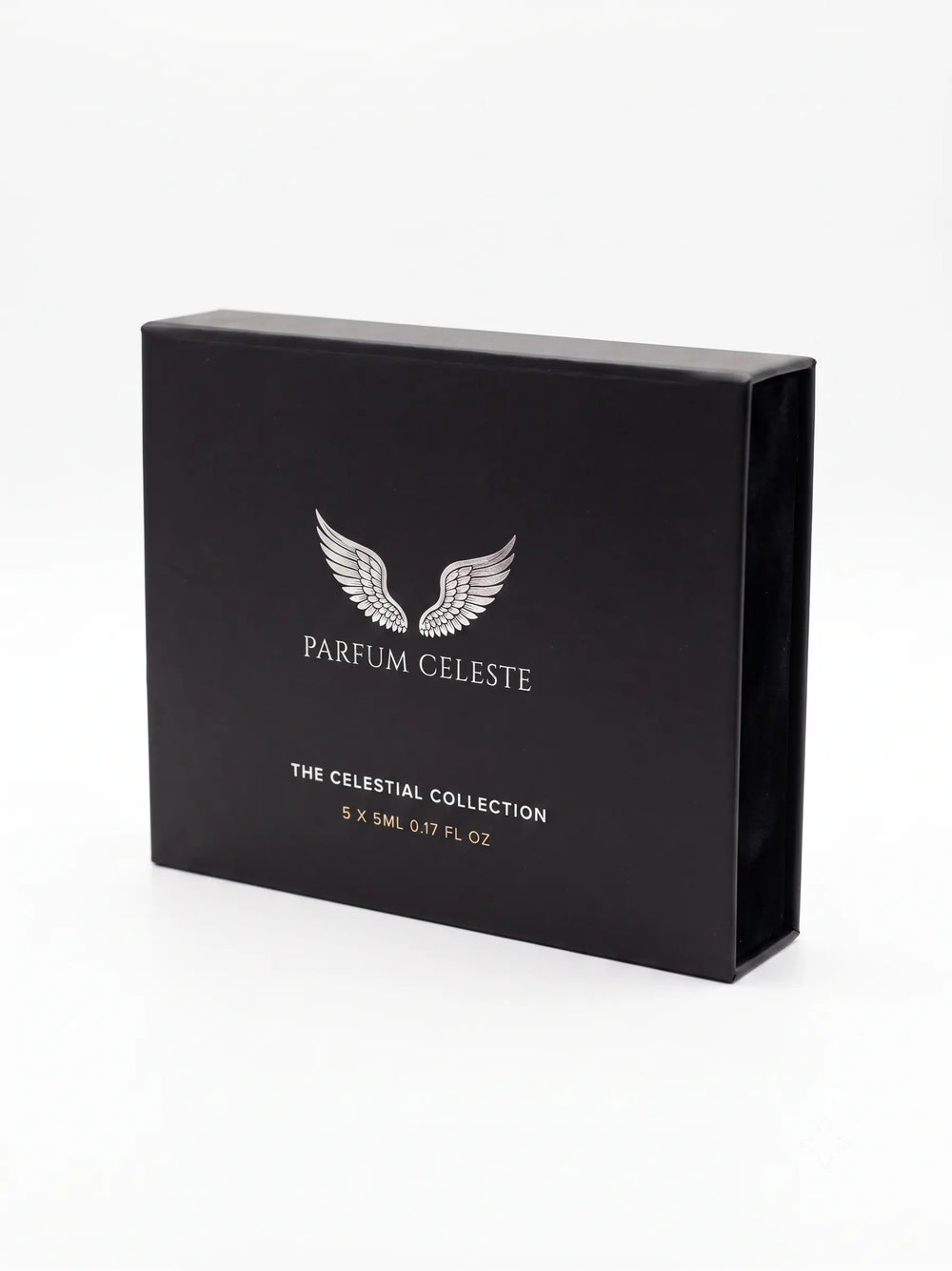 Parfum Celeste 5-piece mini discovery set featuring all five signature unisex extrait de parfum fragrances