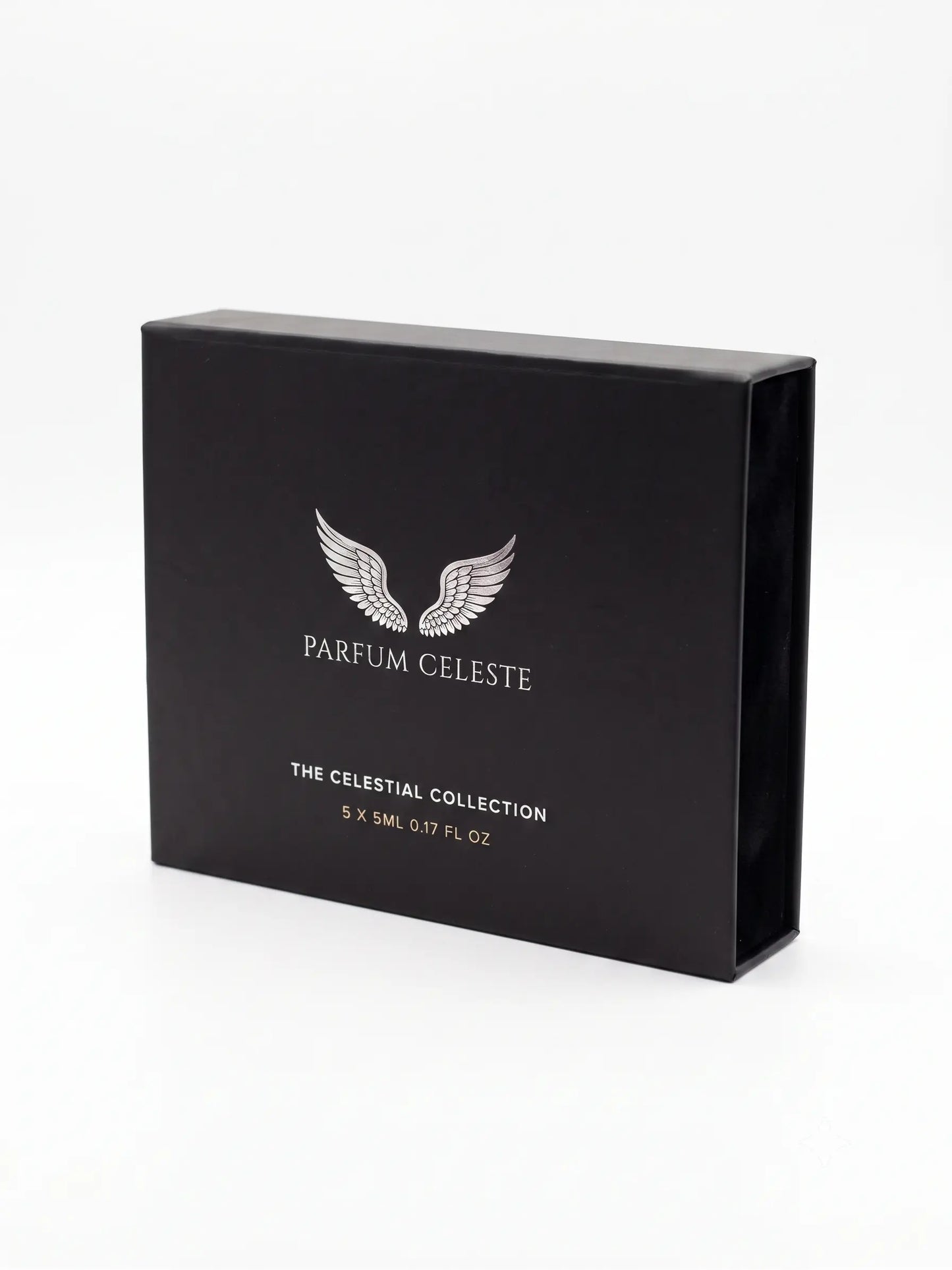 Parfum Celeste 5-piece mini discovery set featuring all five signature unisex extrait de parfum fragrances
