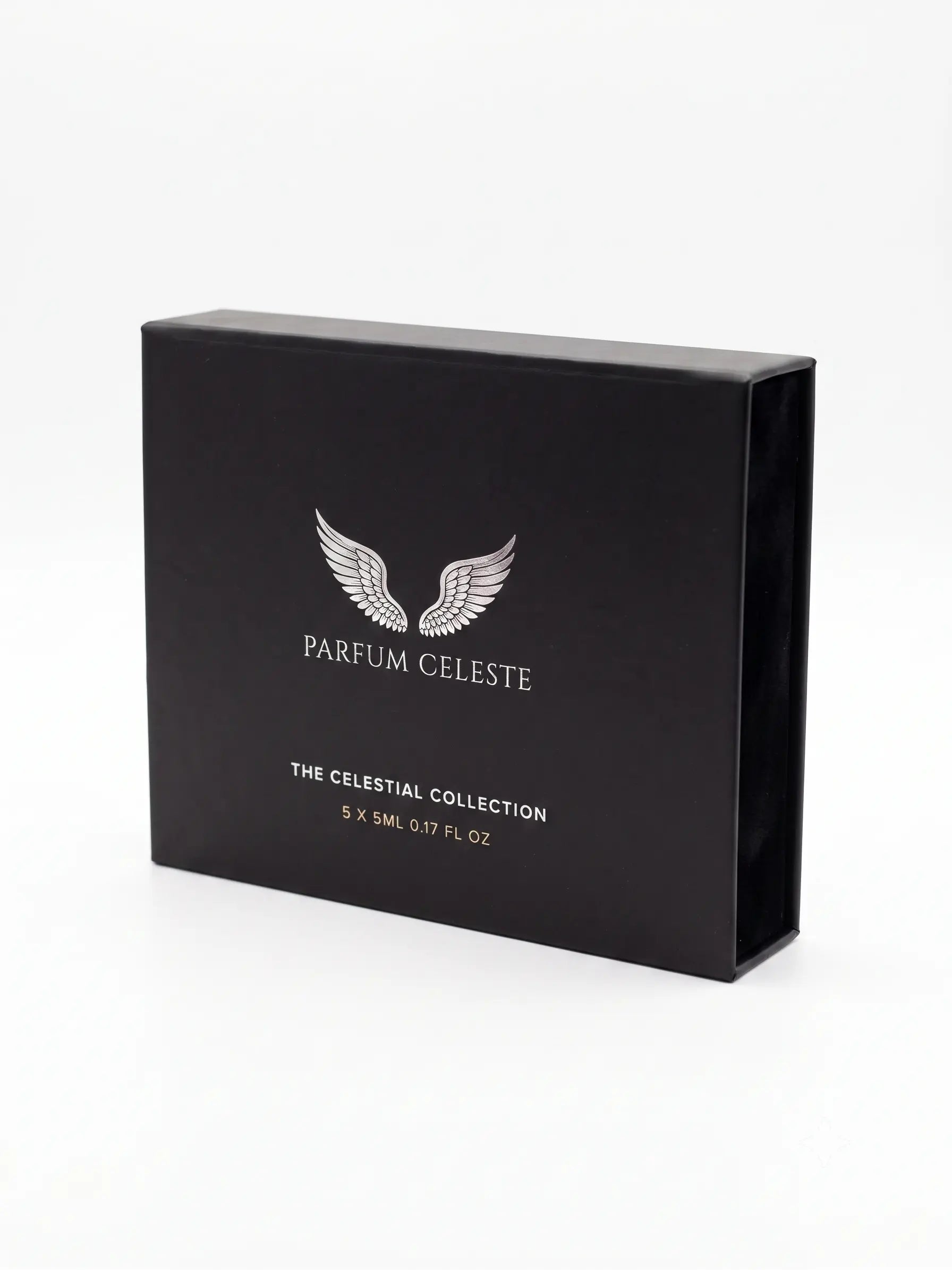 Parfum Celeste 5-piece mini discovery set featuring all five signature unisex extrait de parfum fragrances