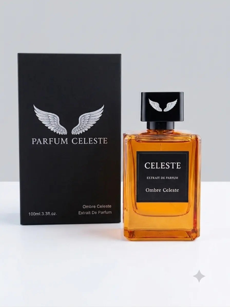 Ombre Celeste extrait de parfum bottle by Parfum Celeste, a luxury unisex fragrance with citrus, jasmine and amber-vanilla notes