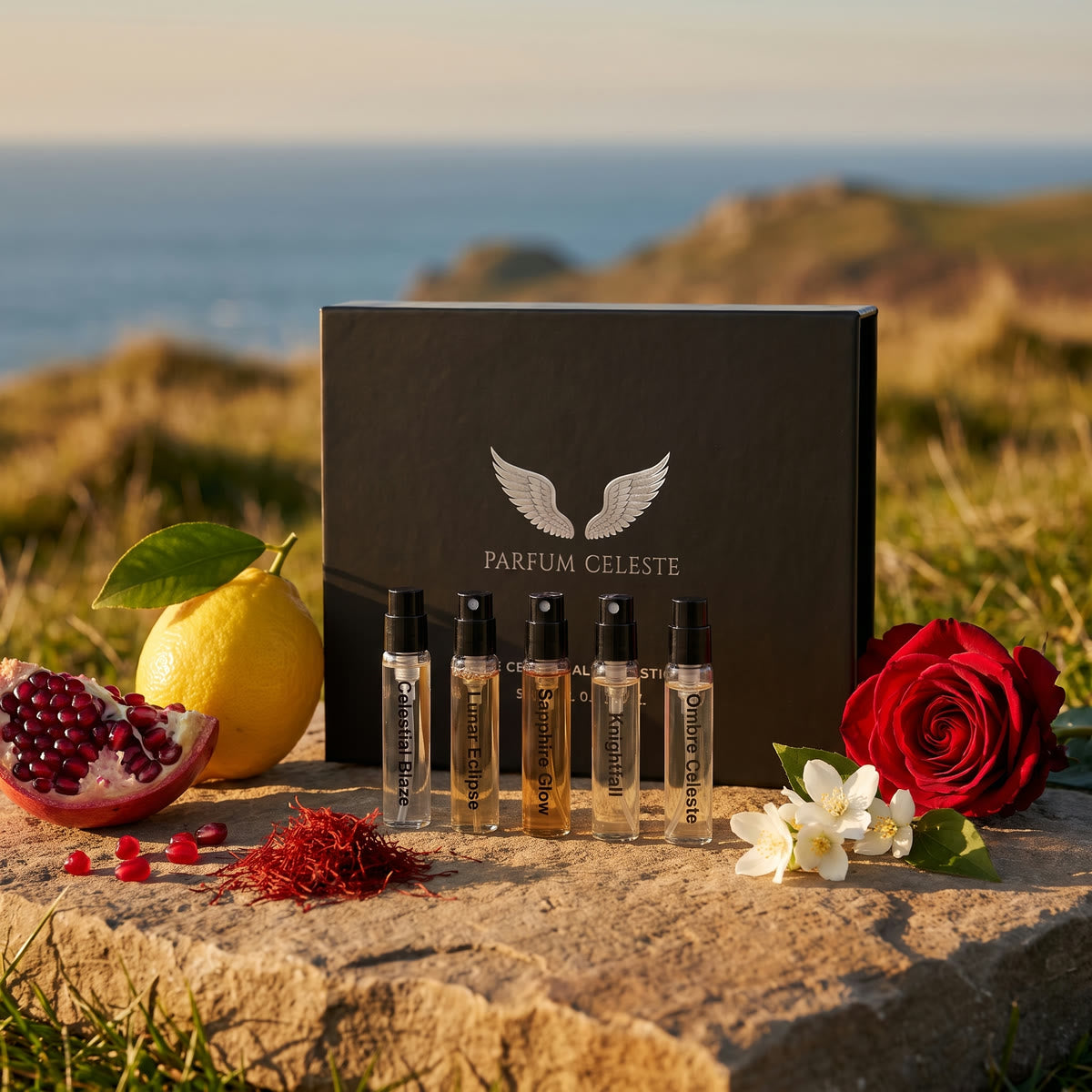The Discovery Set by Parfum Celeste, five 5 ml minis of extrait de parfum